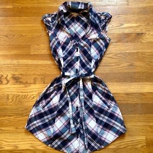 Ted baker plaid button up dress